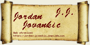 Jordan Jovankić vizit kartica